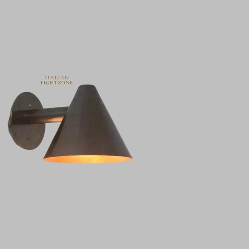 Handmade Raw Brass Wall Sconce – Mid Century Modern Cone Light – Vintage Sputnik 1-Light Fixture