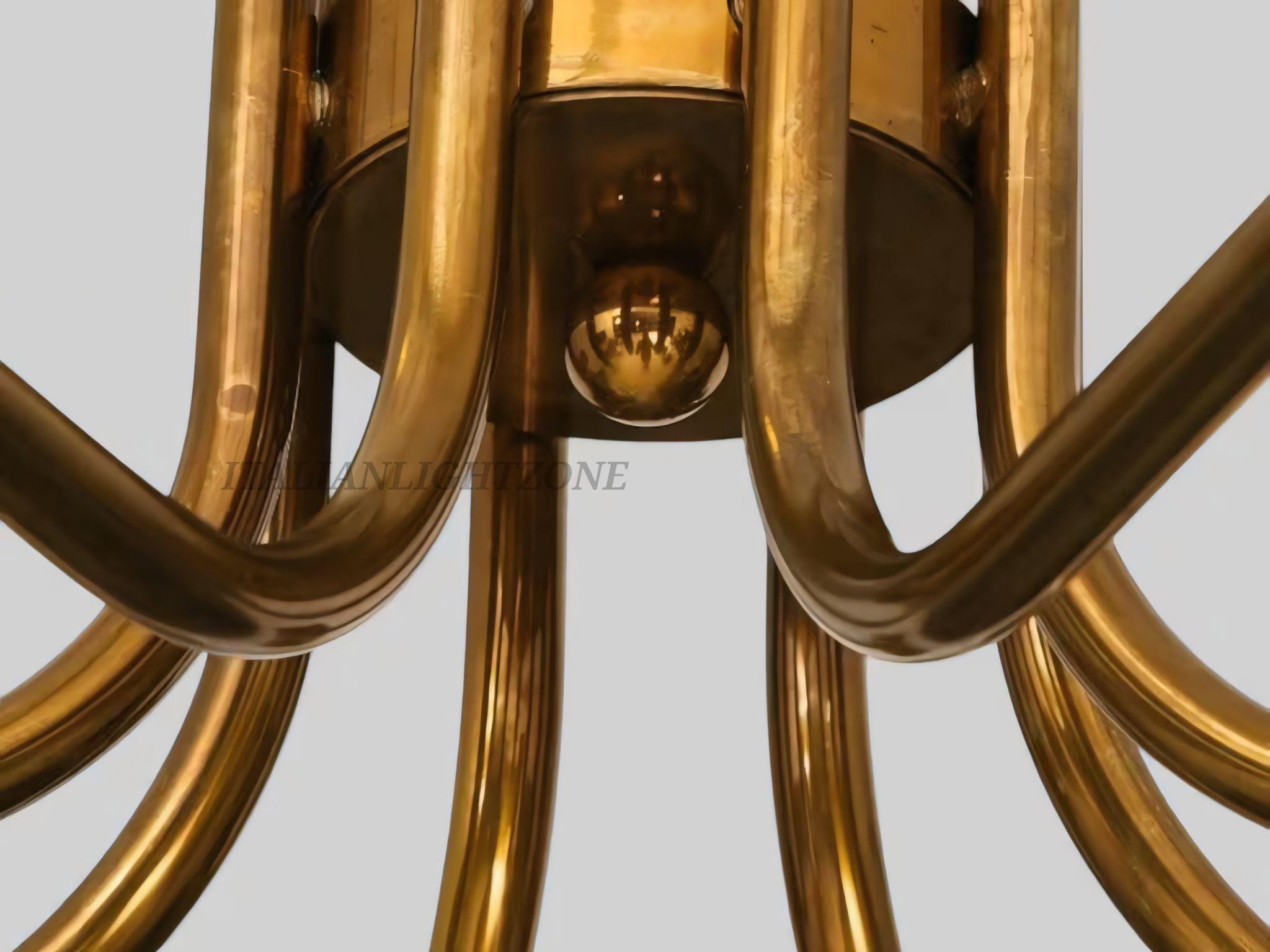 1950s Mid Century Sputnik Brass Chandelier – Italian Stilnovo Ceiling Light, Vintage Modern Fixture for Dining Room & Bedroom