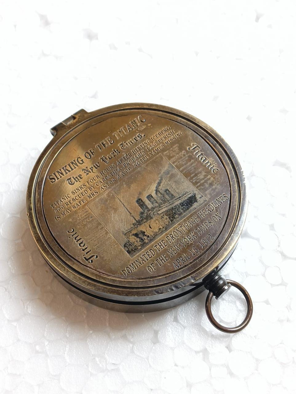 Titanic Pocket Compass | Brass Antique Nautical Compass | Vintage Marine Gift | Reproduction Compass for Travel, Desk