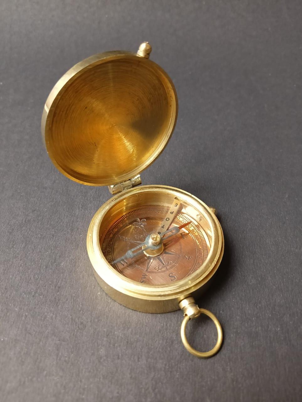 2.5" Handmade Brass Marine Compass | Vintage Nautical Gift for Grandpa, Dad, Sailor | Maritime Collectible Decor