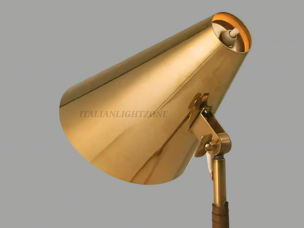 Handmade Mid Century Brass Table Lamp – Paavo Tynell Style 1950s Desk Light, Taito Oy Inspired Retro Modern Home Decoration