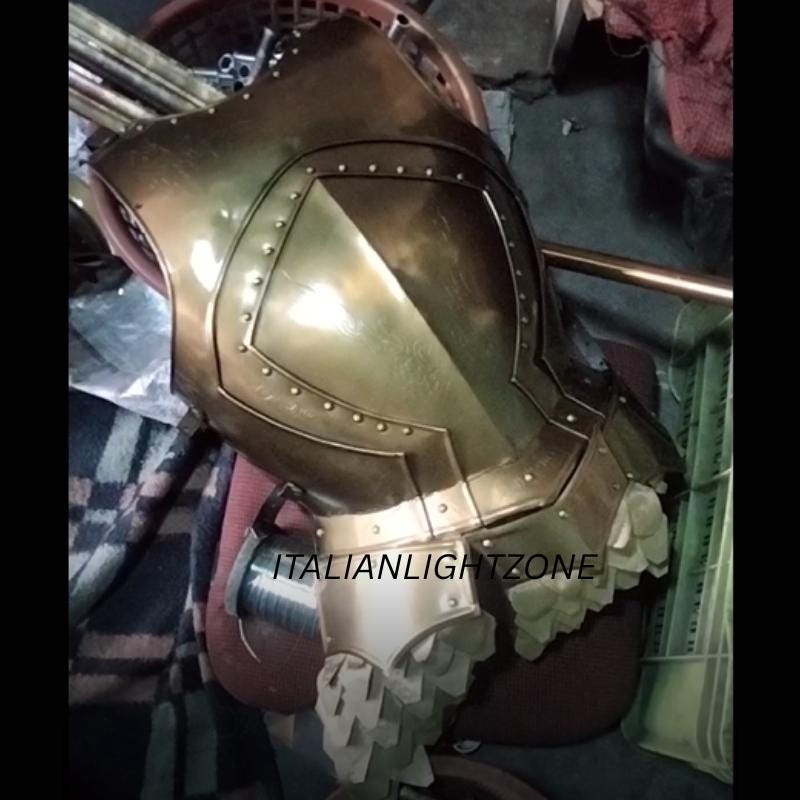 Medieval Full Suit of Armor | Wearable Kings guard-Inspired Knight Armor with Helmet & Cloak | Handmade Steel LARP Cosplay Costume