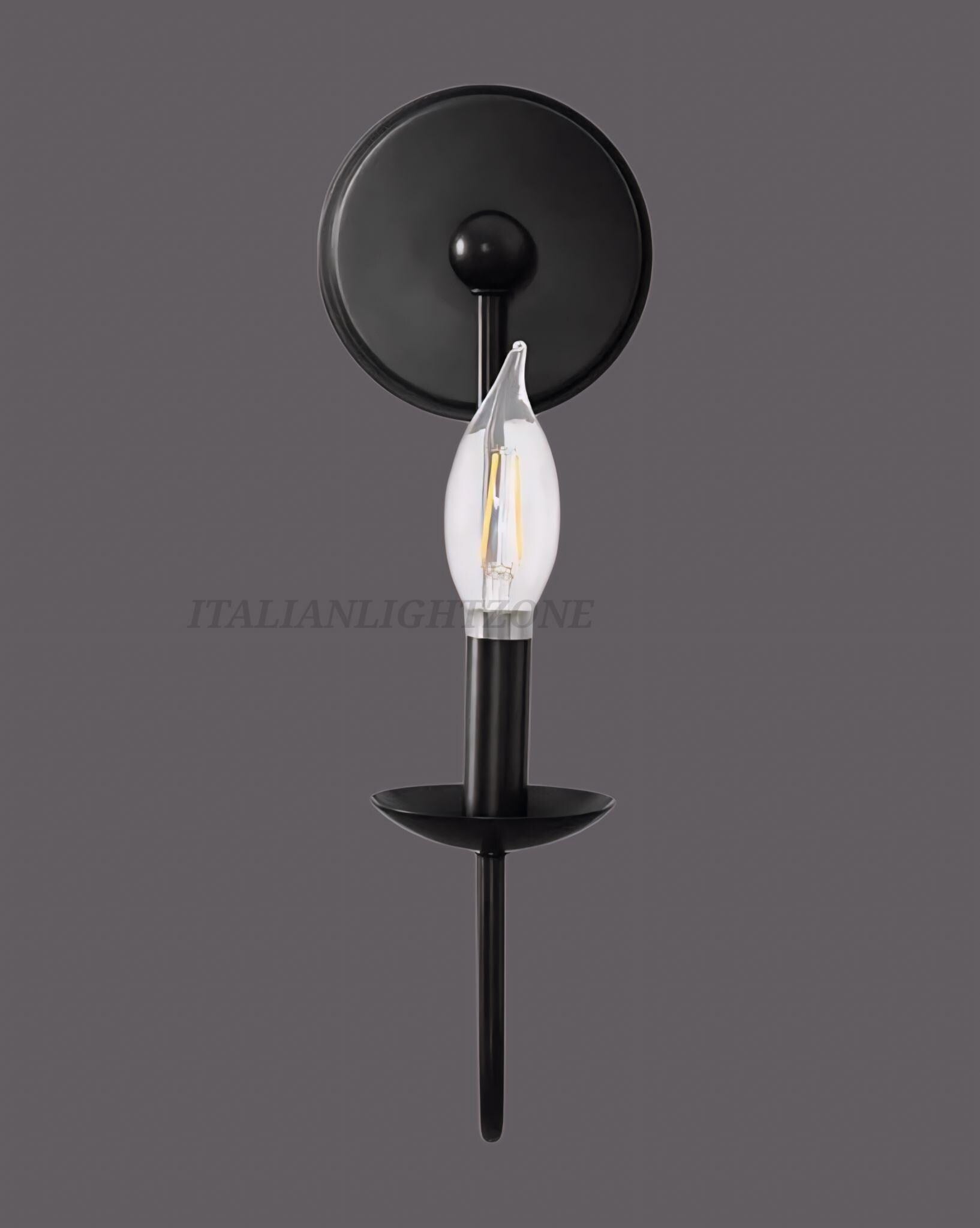 Halloween Wall Sconce – Black Gothic Candle Light | Spooky Haunted House Decor | Vintage Flame Bulb Lamp for Hallway or Entryway