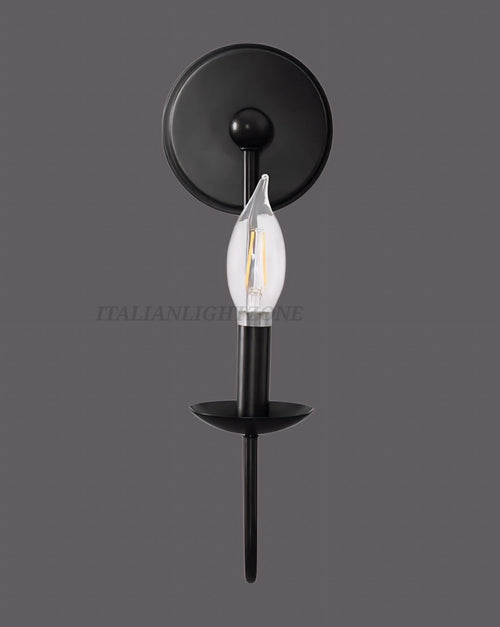 Halloween Wall Sconce – Black Gothic Candle Light | Spooky Haunted House Decor | Vintage Flame Bulb Lamp for Hallway or Entryway