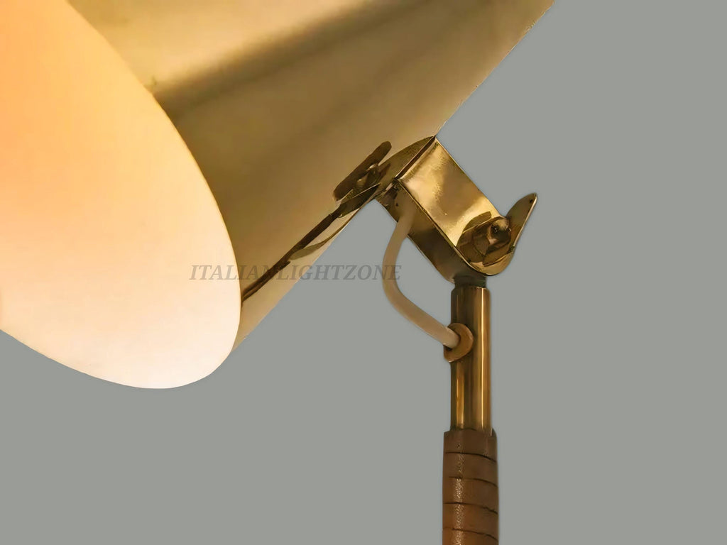 Handmade Mid Century Brass Table Lamp – Paavo Tynell Style 1950s Desk Light, Taito Oy Inspired Retro Modern Home Decoration