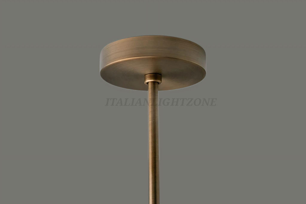Handmade 5-Light Ceiling Chandelier – Mid Century Dining Room Pendant Fixture, Minimalist Brass Disc Ceiling Light for Kitchen & Living Room