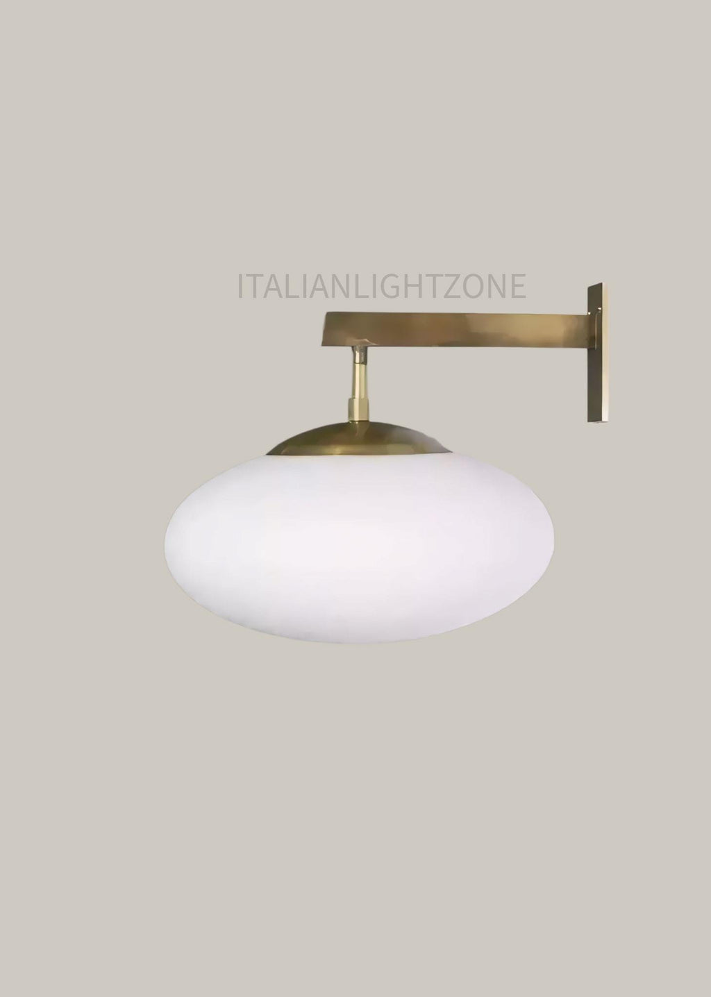 Pair of Mid-Century Opaline Glass Wall Sconces – Italian Stilnovo Style – Brass Vintage Industrial Light – Retro Modern Wall Fixture