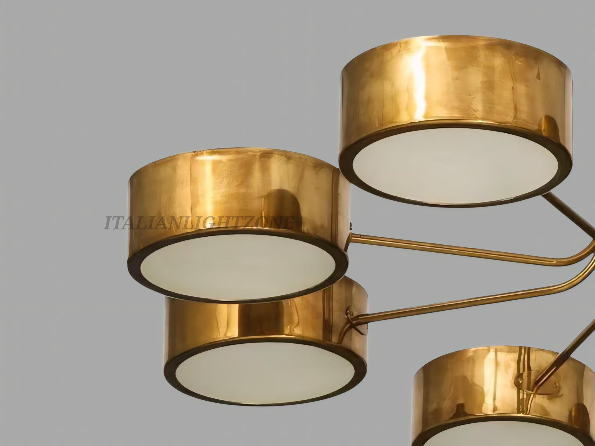 1950s Mid Century Sputnik Brass Chandelier – Italian Stilnovo Ceiling Light, Vintage Modern Fixture for Dining Room & Bedroom