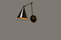 1950s Pair Stilnovo Inspired Brass Wall Sconce Mid Century Modern Articulated Cone Lamp Adjustable Luxury Wall Light Fixture for Living Room