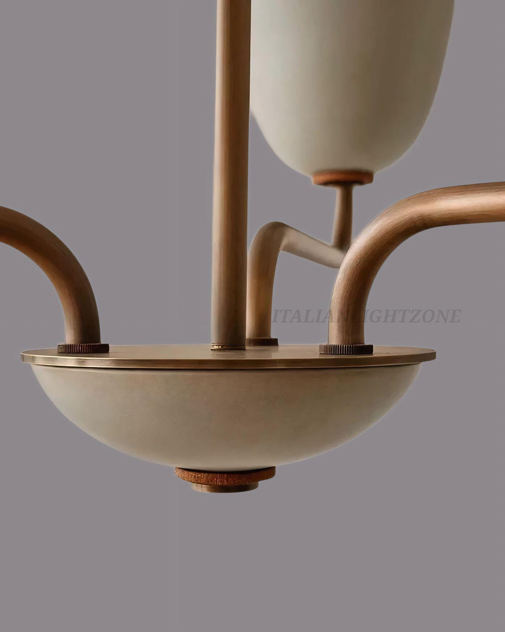 Lola Chandelier – Handmade 3-Light Walnut Ball Mid Century Modern Ceiling Fixture – Large Minimalist Pendant Light for Elegant Homes
