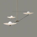 Modern Italian Brass Chandelier – Minimalist Ceiling Light Fixture – 3 Arm Pendant for Dining Room, Kitchen, Entryway, or Living Room