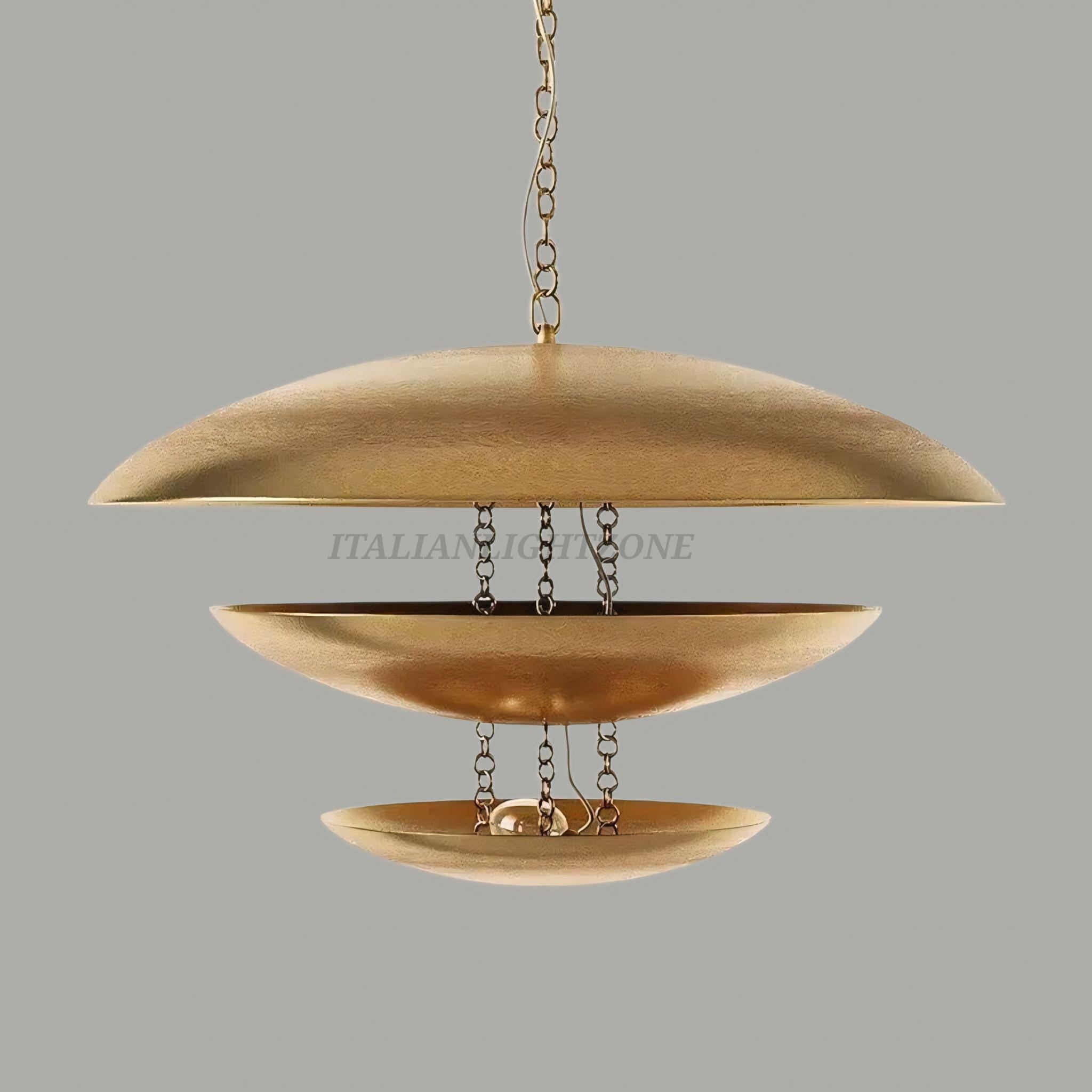 Handmade Modern Mid-Century Gold Chandelier – 5 Light Florko Pendant, Retro Ceiling Flush Mount for Dining Room, Kitchen, Living Room