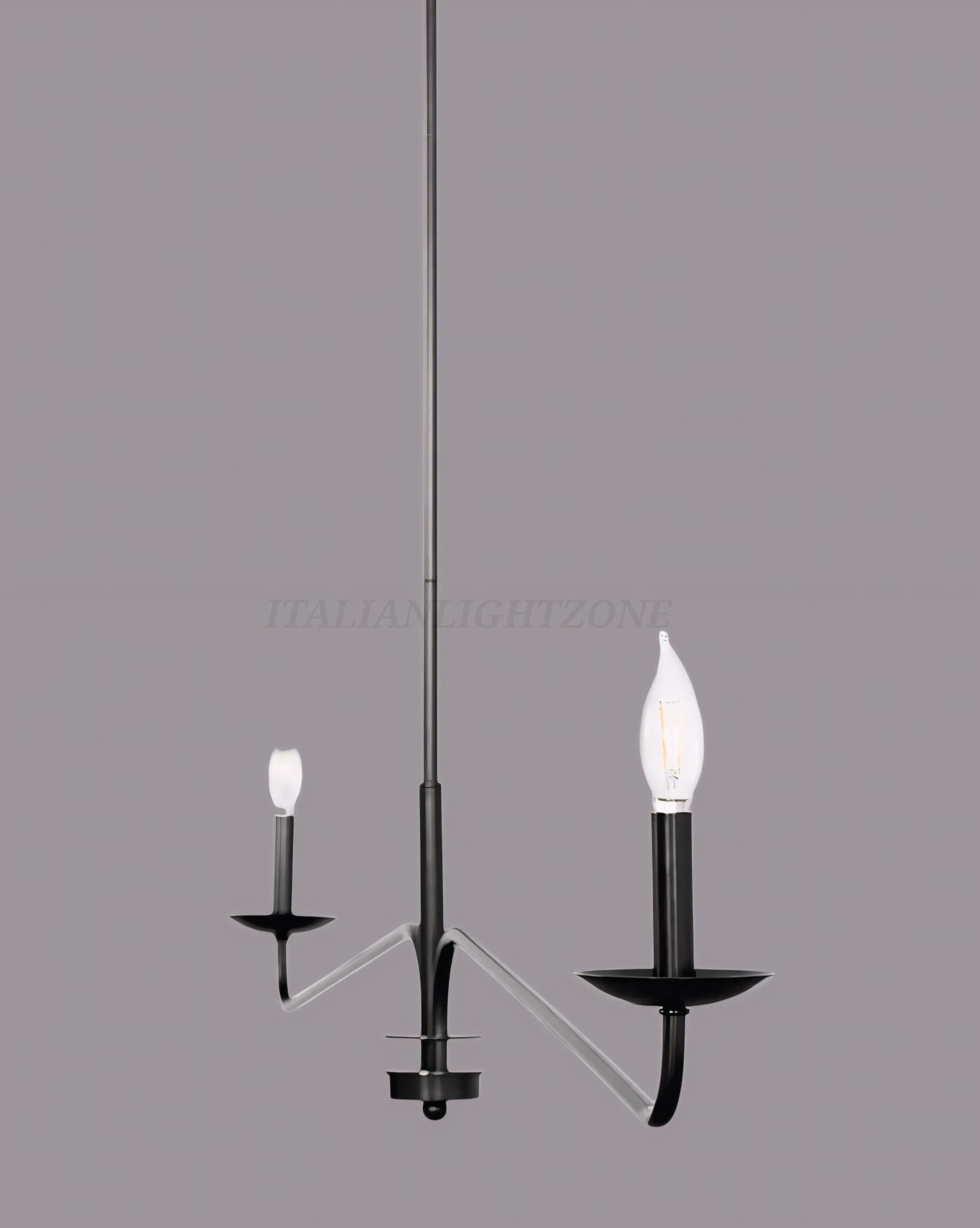 Handmade Brass Candle Chandelier | Modern Linear Gold Pendant Light | Elegant Contemporary Lighting for Dining Room & Living Room