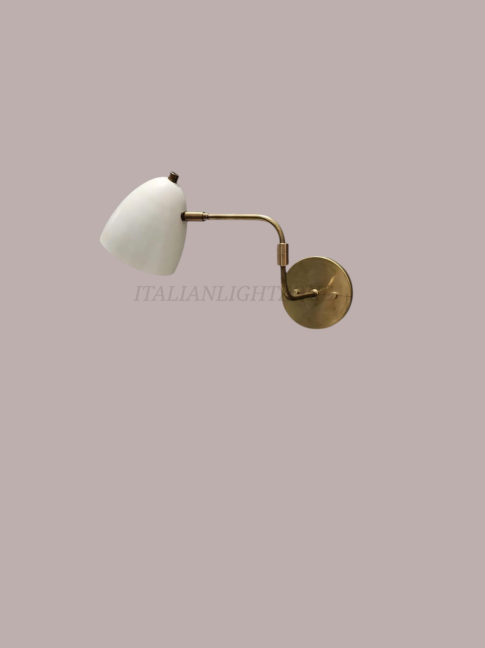 Mid-Century Modern Brass Wall Sconce | Adjustable Swing Arm Light | Handmade Minimalist Wall Lamp for Bedroom, Living Room, Reading Nook