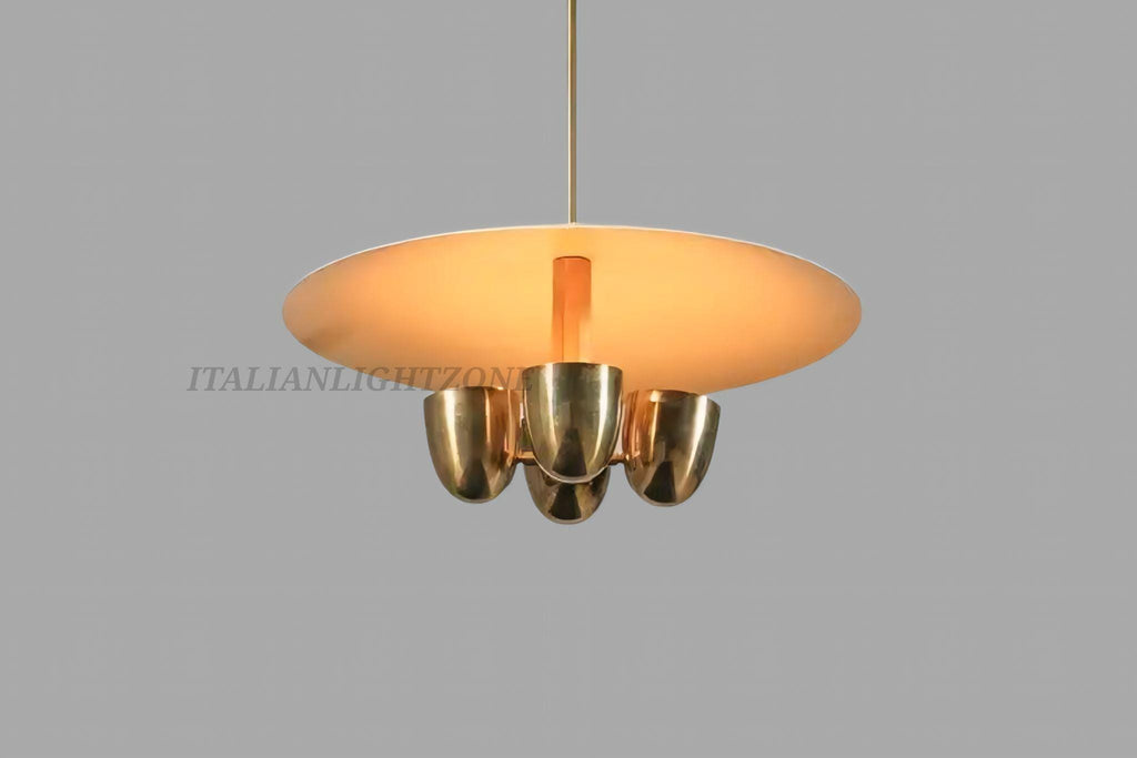 Mid Century Modern Sputnik Chandelier – Handmade Brass 4-Light Vintage Pendant Ceiling Lamp for Dining Room, Living Room, Bedroom Lighting