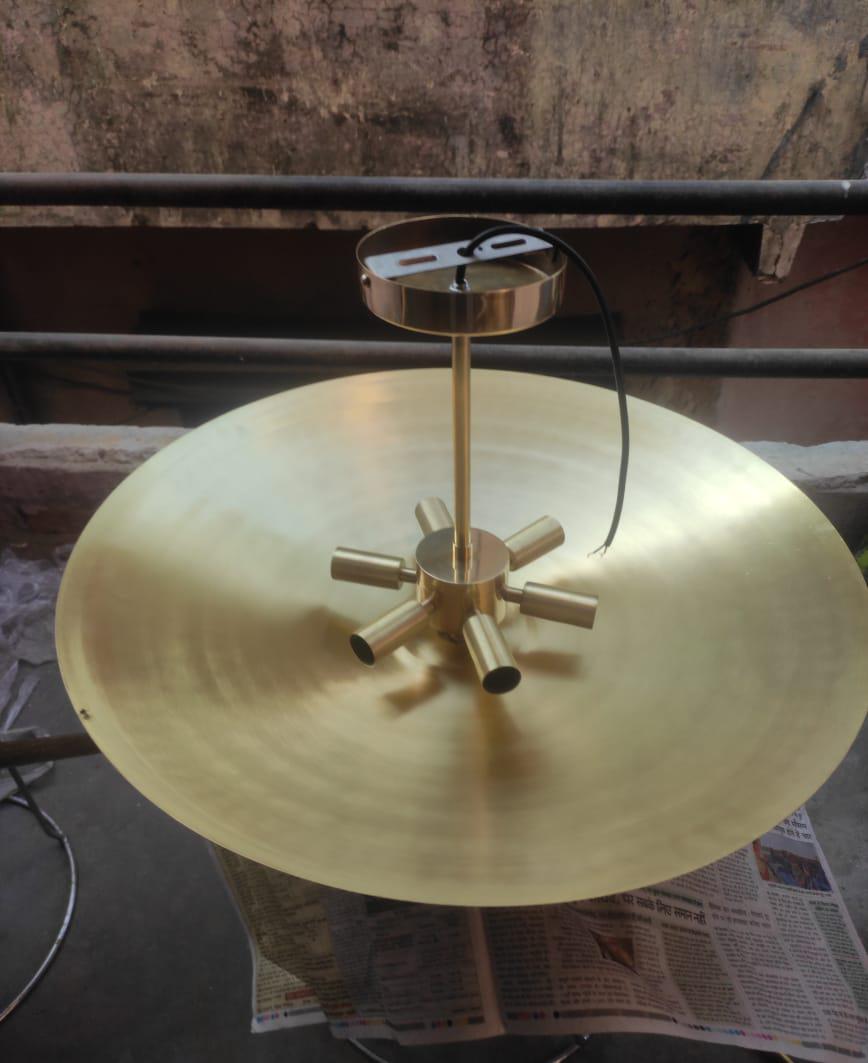 Mid-Century Modern Handmade Brass Dome Ceiling chandelier-6-Light Brass Sputnik Pendant Ceiling Light Unique Wall Art for Living Room