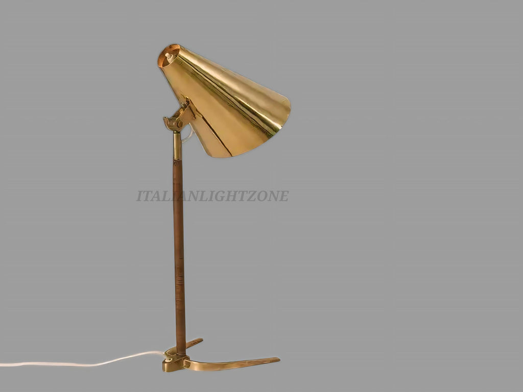 Handmade Mid Century Brass Table Lamp – Paavo Tynell Style 1950s Desk Light, Taito Oy Inspired Retro Modern Home Decoration