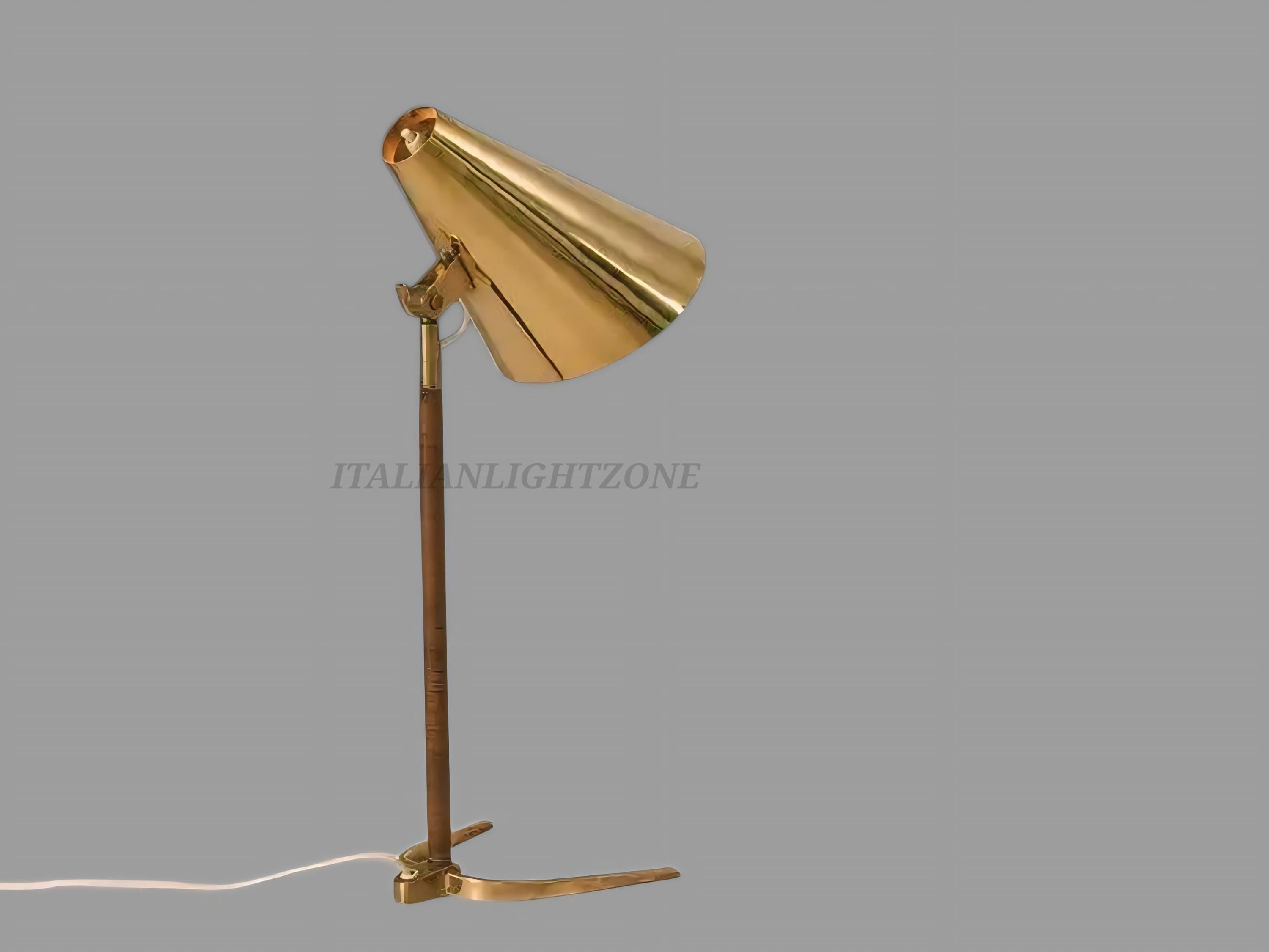 Handmade Mid Century Brass Table Lamp – Paavo Tynell Style 1950s Desk Light, Taito Oy Inspired Retro Modern Home Decoration