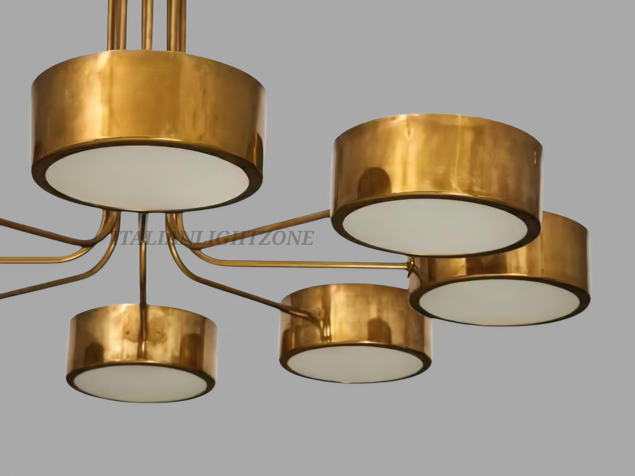 1950s Mid Century Sputnik Brass Chandelier – Italian Stilnovo Ceiling Light, Vintage Modern Fixture for Dining Room & Bedroom
