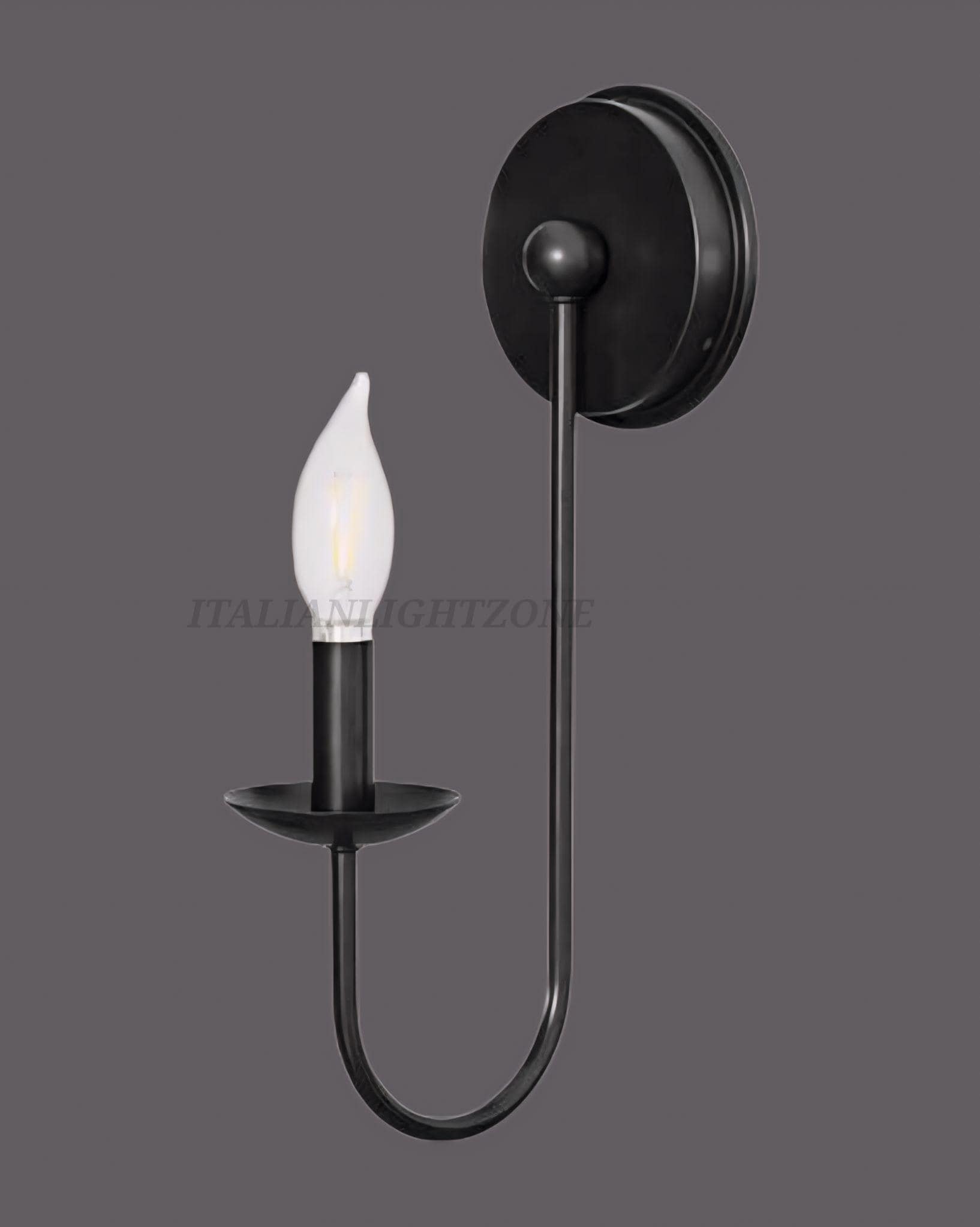 Halloween Wall Sconce – Black Gothic Candle Light | Spooky Haunted House Decor | Vintage Flame Bulb Lamp for Hallway or Entryway