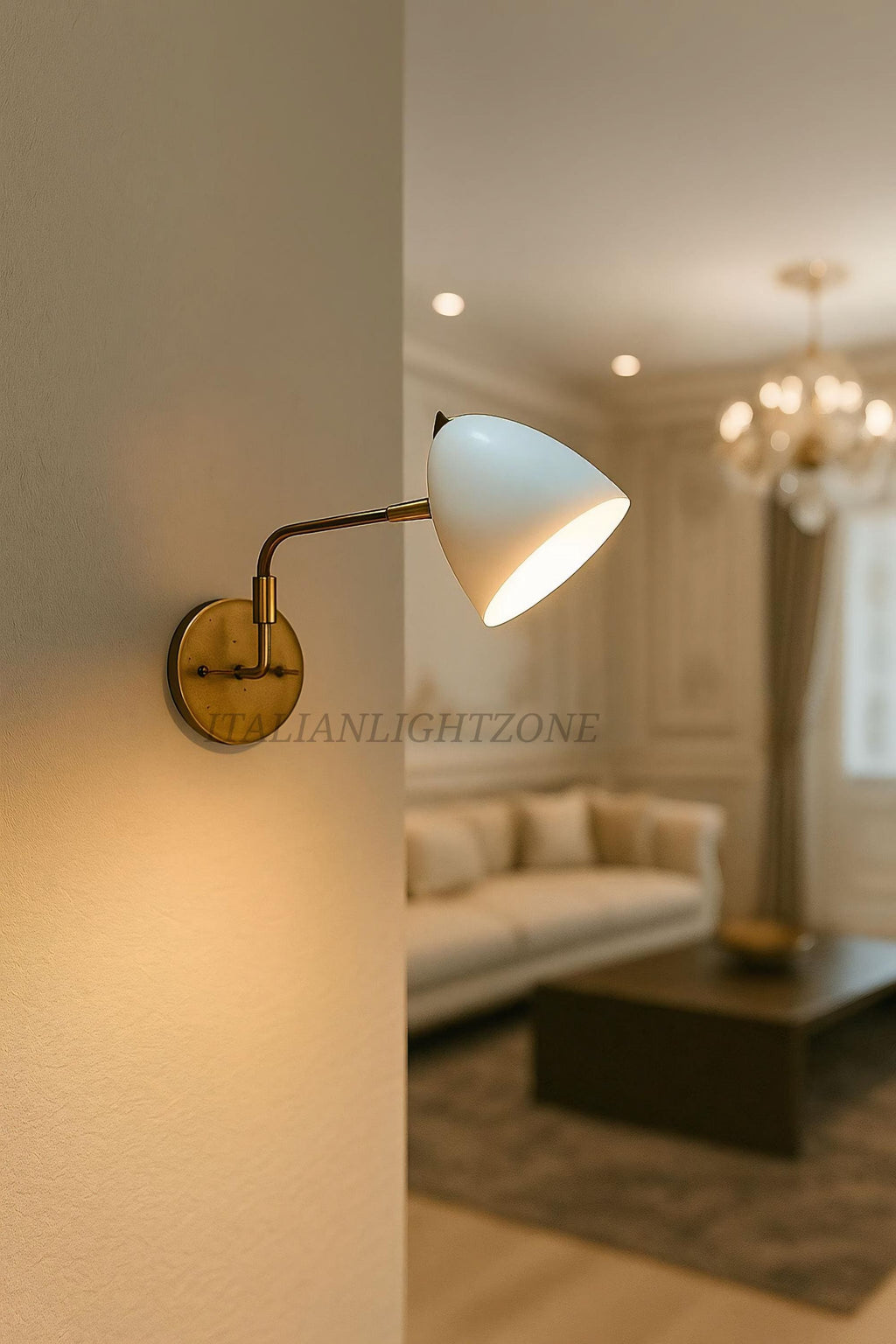 Mid-Century Modern Brass Wall Sconce | Adjustable Swing Arm Light | Handmade Minimalist Wall Lamp for Bedroom, Living Room, Reading Nook