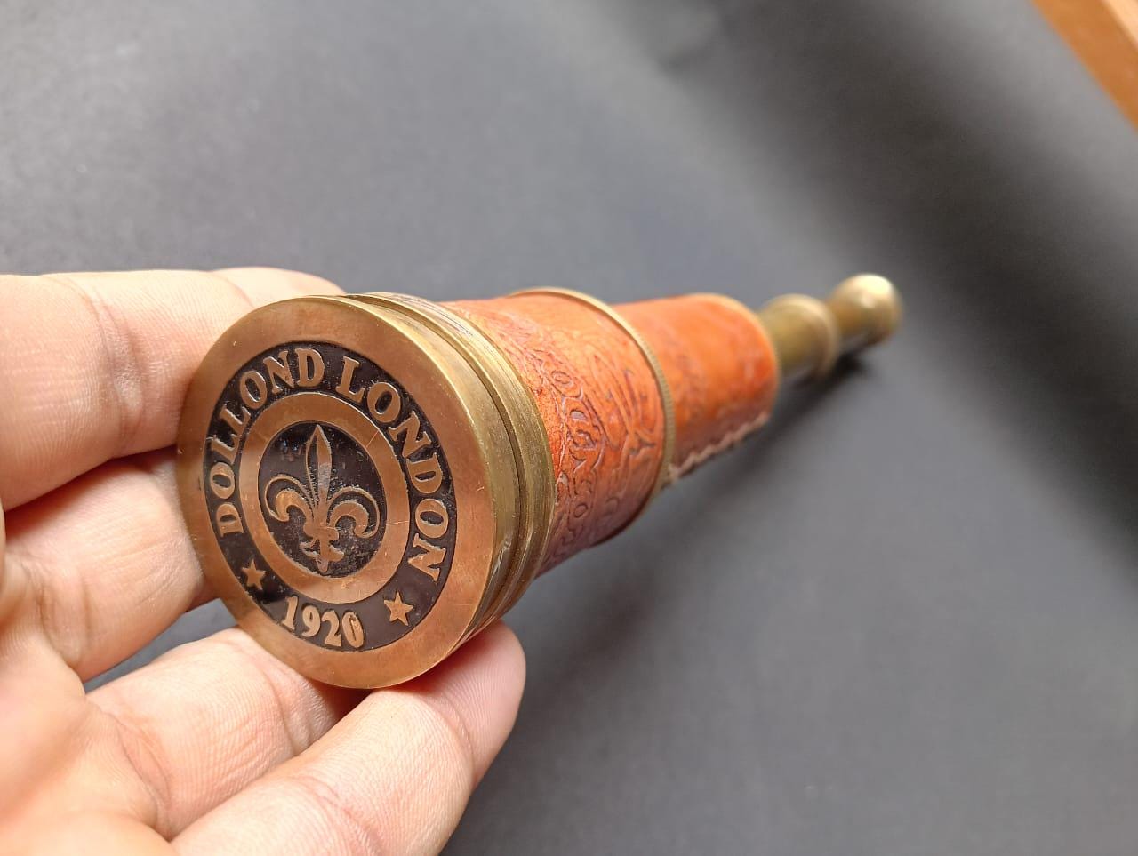 Handmade Antique Brass Pirate Telescope – Dollond London 1920 Spyglass–16” Functional Nautical Marine  Scope with Leather Case Vintage Decor