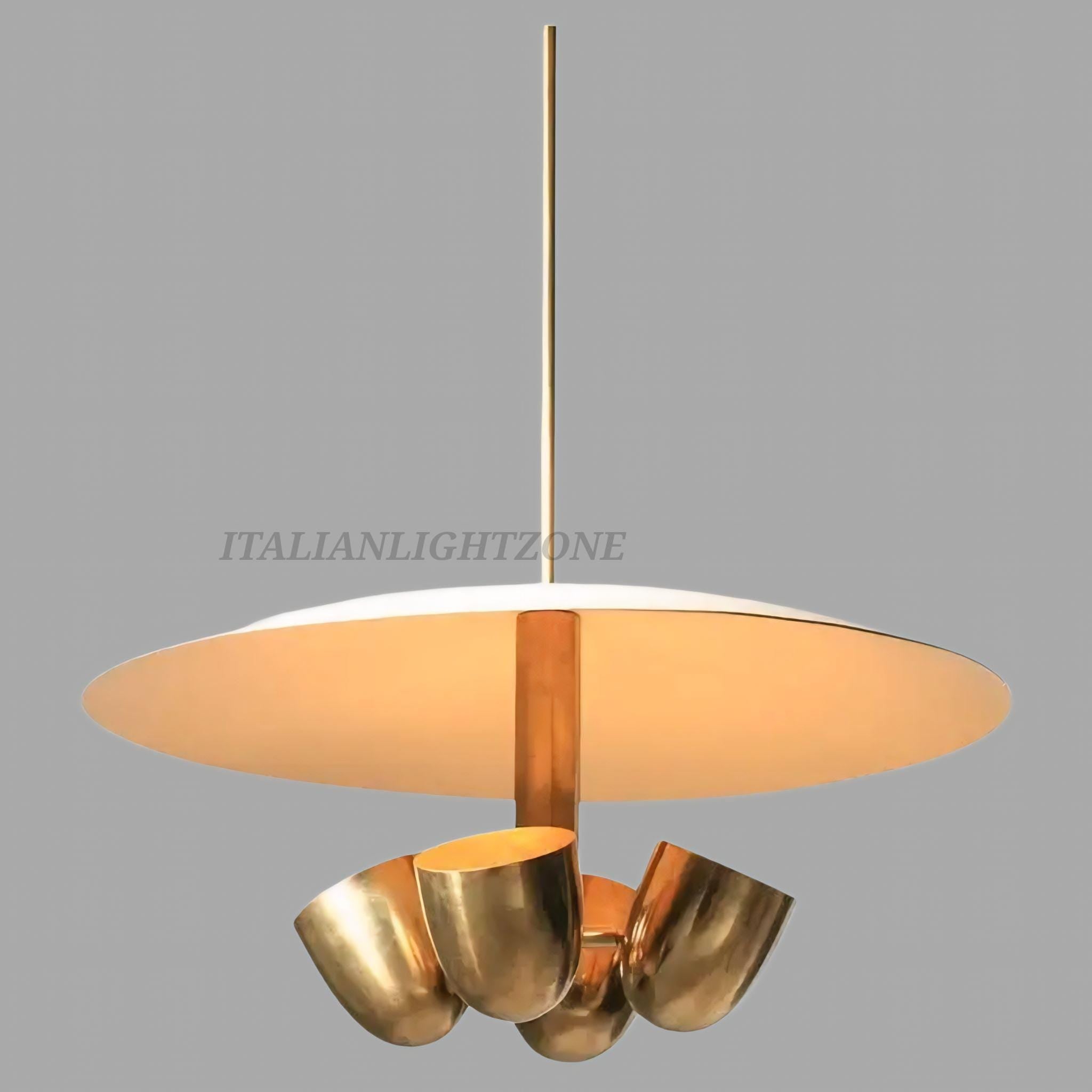 Mid Century Modern Sputnik Chandelier – Handmade Brass 4-Light Vintage Pendant Ceiling Lamp for Dining Room, Living Room, Bedroom Lighting