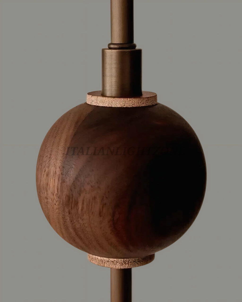Lola Chandelier – Handmade 3-Light Walnut Ball Mid Century Modern Ceiling Fixture – Large Minimalist Pendant Light for Elegant Homes