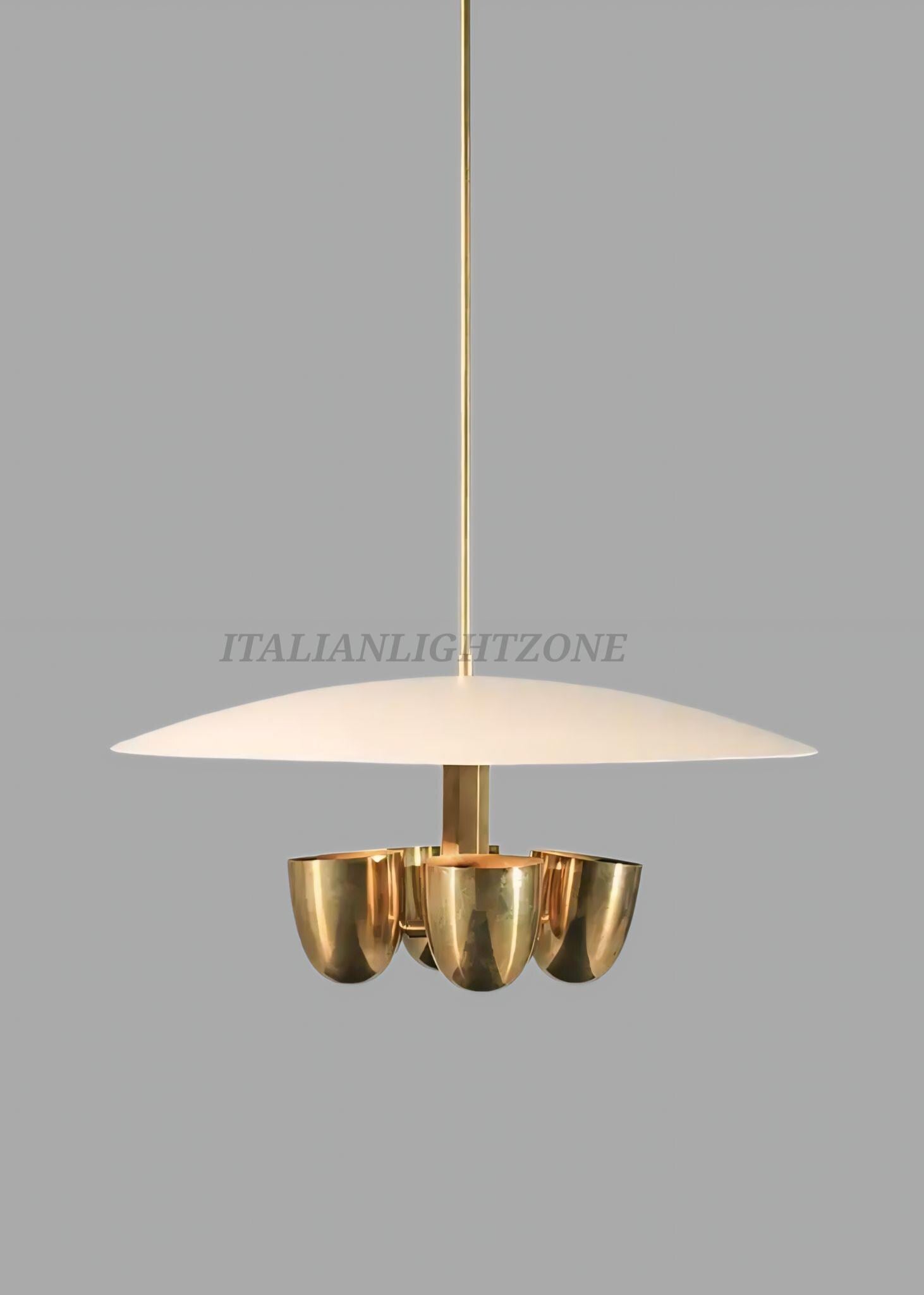 Mid Century Modern Sputnik Chandelier – Handmade Brass 4-Light Vintage Pendant Ceiling Lamp for Dining Room, Living Room, Bedroom Lighting