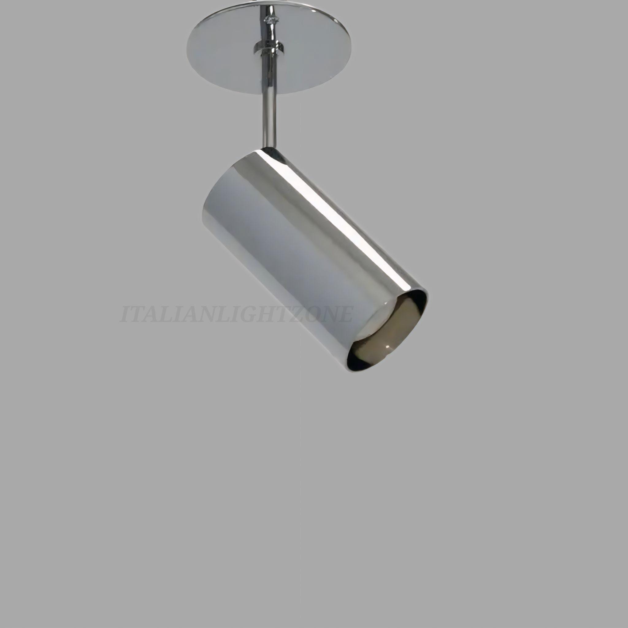 Antique Brass Ceiling Spotlight | Mid Century Modern Cylinder Flush Mount Light | Vintage Italian Style Ceiling Lighting Fixture