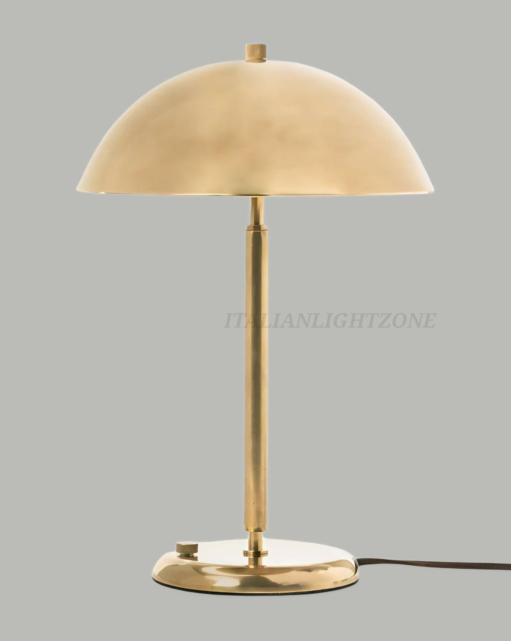 1950s Mid-Century Italian Raw Brass & 2 Light Mushroom Table Lamp Dome and Aldorno Desk Table Bedside Lamp Minimalist beside reading lamp