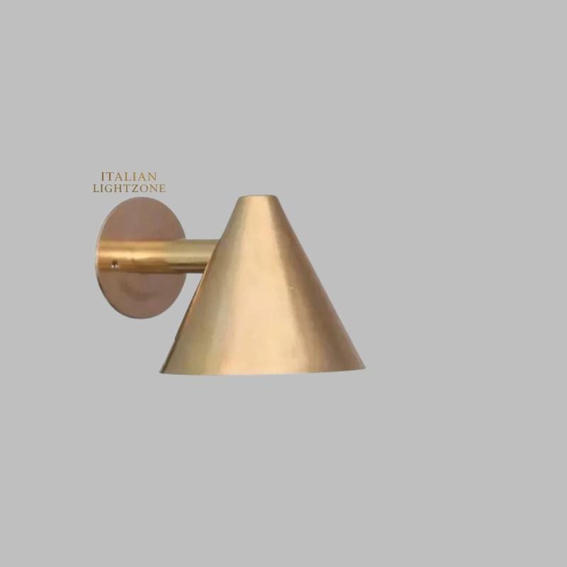 Handmade Raw Brass Wall Sconce – Mid Century Modern Cone Light – Vintage Sputnik 1-Light Fixture