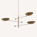 Mid Century Modern Brass Chandelier – 3 Light Sputnik Pendant Ceiling Lamp – Dining Room, Bedroom, Kitchen – Handmade Lighting Gift