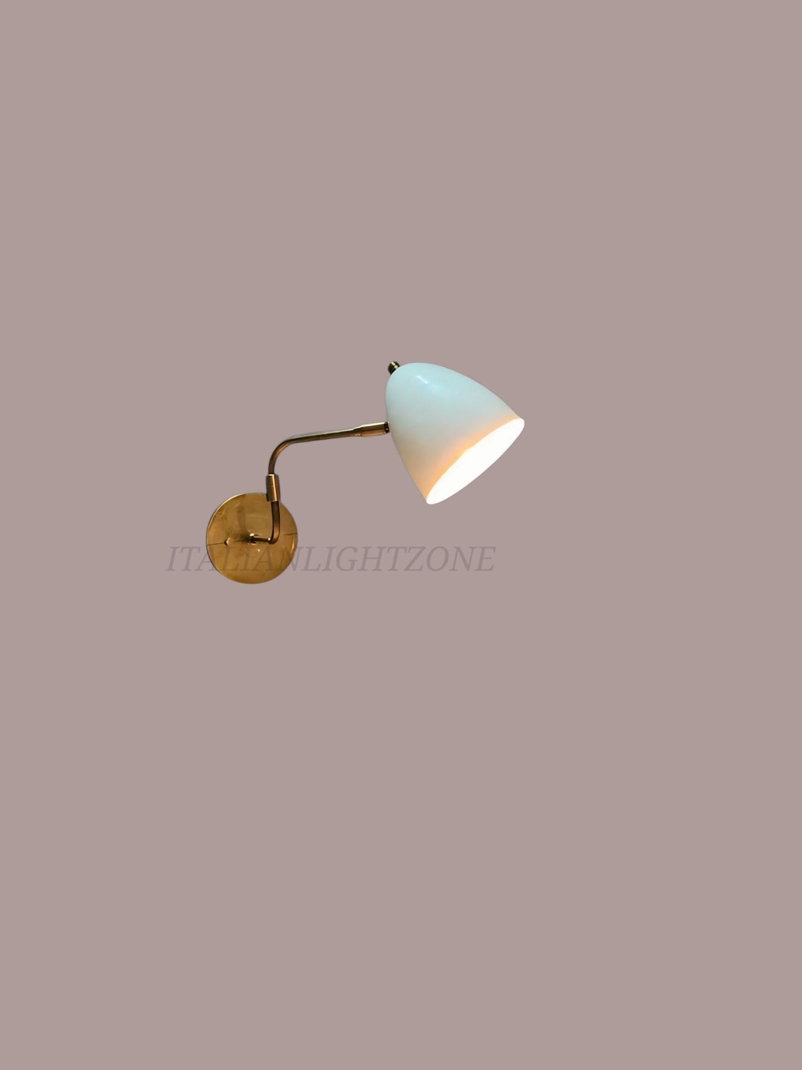 Mid-Century Modern Brass Wall Sconce | Adjustable Swing Arm Light | Handmade Minimalist Wall Lamp for Bedroom, Living Room, Reading Nook