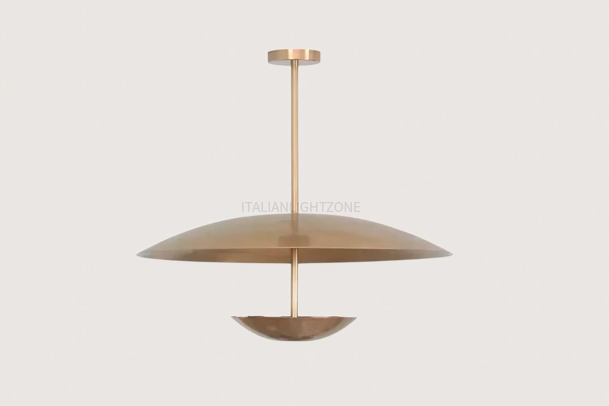 Mid-Century Modern Brass Pendant Light | 3-Light Flush Mount Ceiling Lamp | Handmade Elegant UFO Style Fixture for Kitchen or Dining