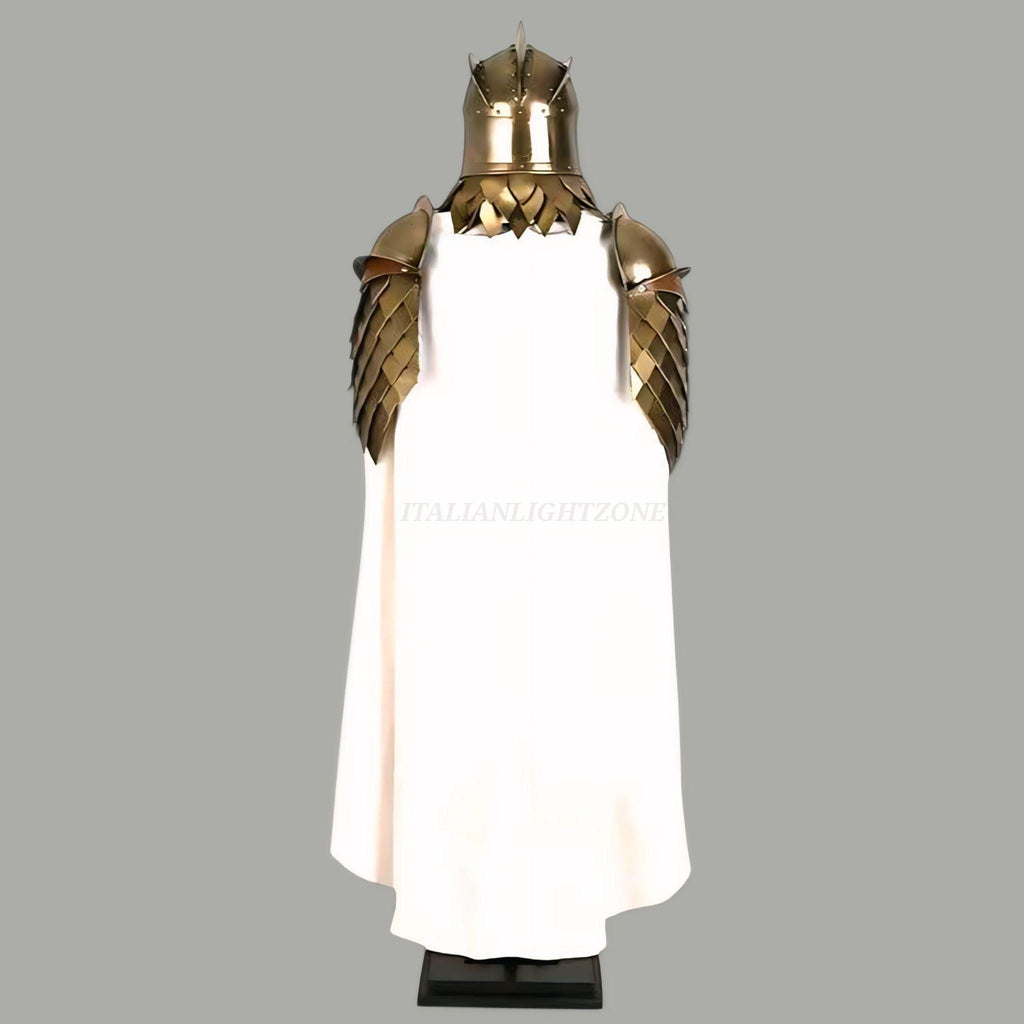 Medieval Full Suit of Armor | Wearable Kings guard-Inspired Knight Armor with Helmet & Cloak | Handmade Steel LARP Cosplay Costume