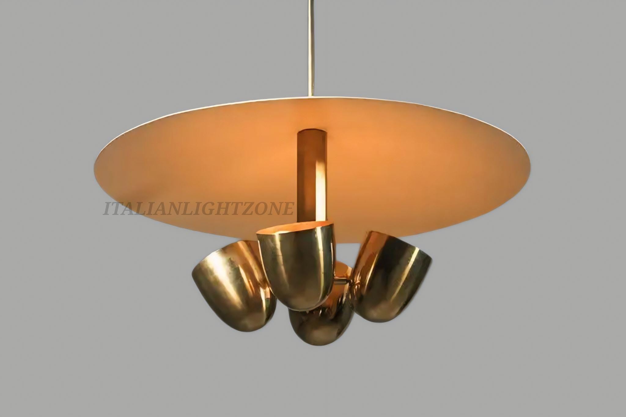Mid Century Modern Sputnik Chandelier – Handmade Brass 4-Light Vintage Pendant Ceiling Lamp for Dining Room, Living Room, Bedroom Lighting