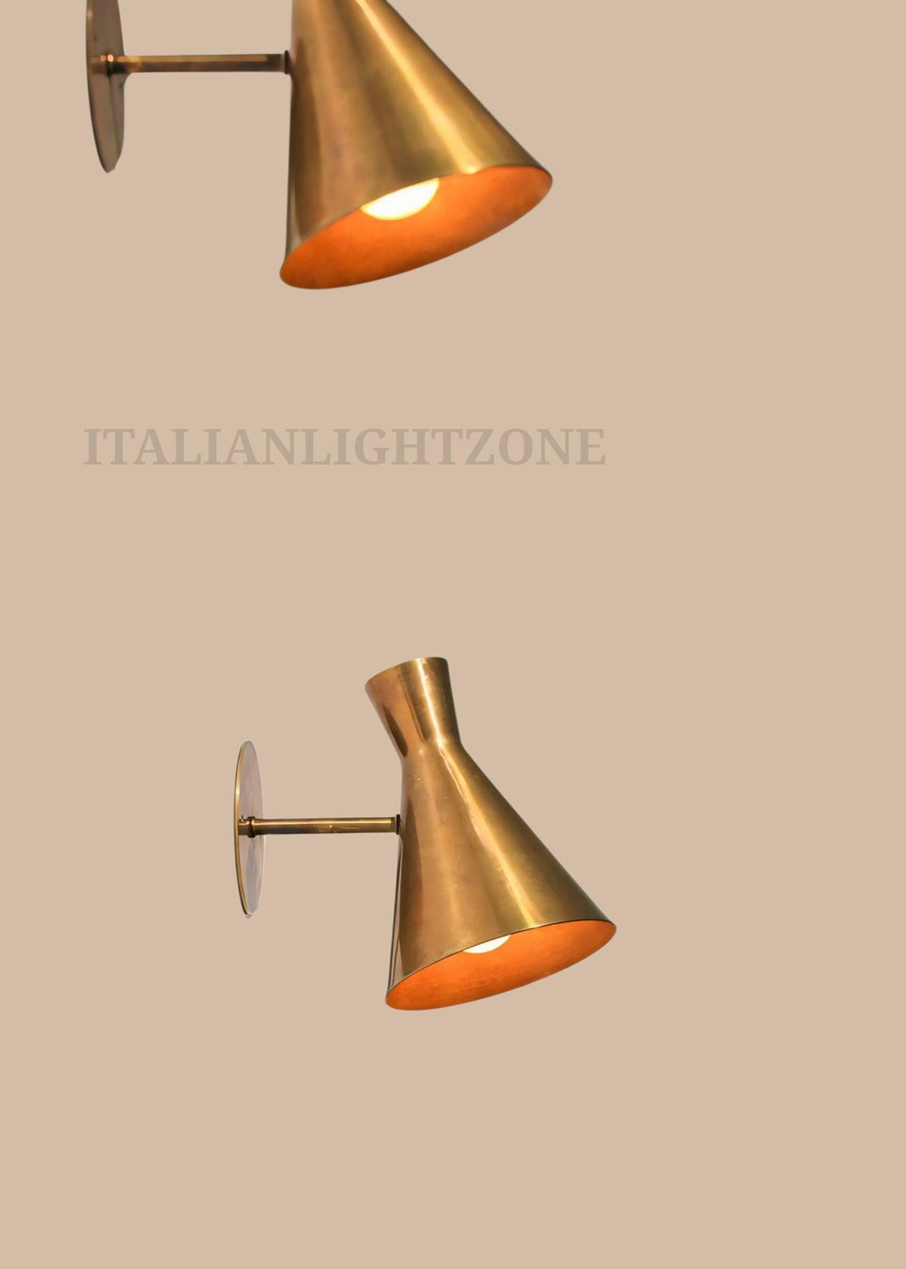 Pair of Mid Century Modern Diabolo Wall Sconces |Handcrafted Italian Brass Light Fixtures |Vintage Wall Lamps |Christmas & Housewarming Gift