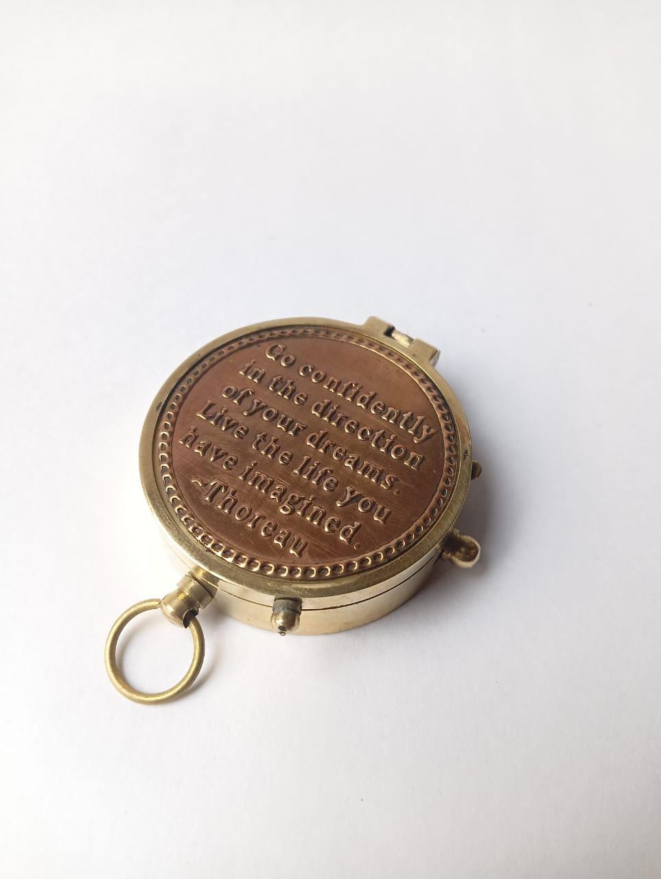 2.5" Handmade Brass Marine Compass | Vintage Nautical Gift for Grandpa, Dad, Sailor | Maritime Collectible Decor