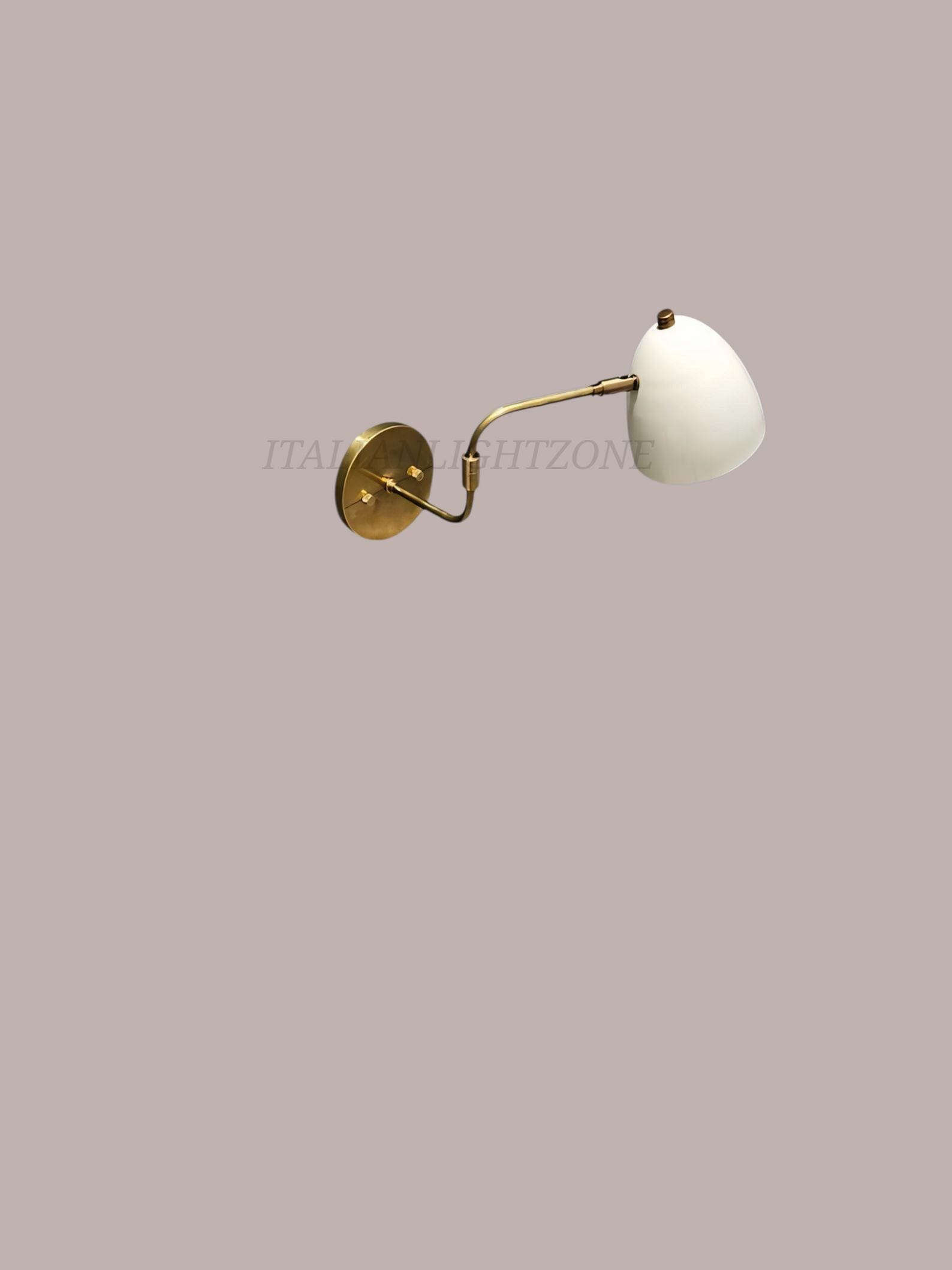 Mid-Century Modern Brass Wall Sconce | Adjustable Swing Arm Light | Handmade Minimalist Wall Lamp for Bedroom, Living Room, Reading Nook