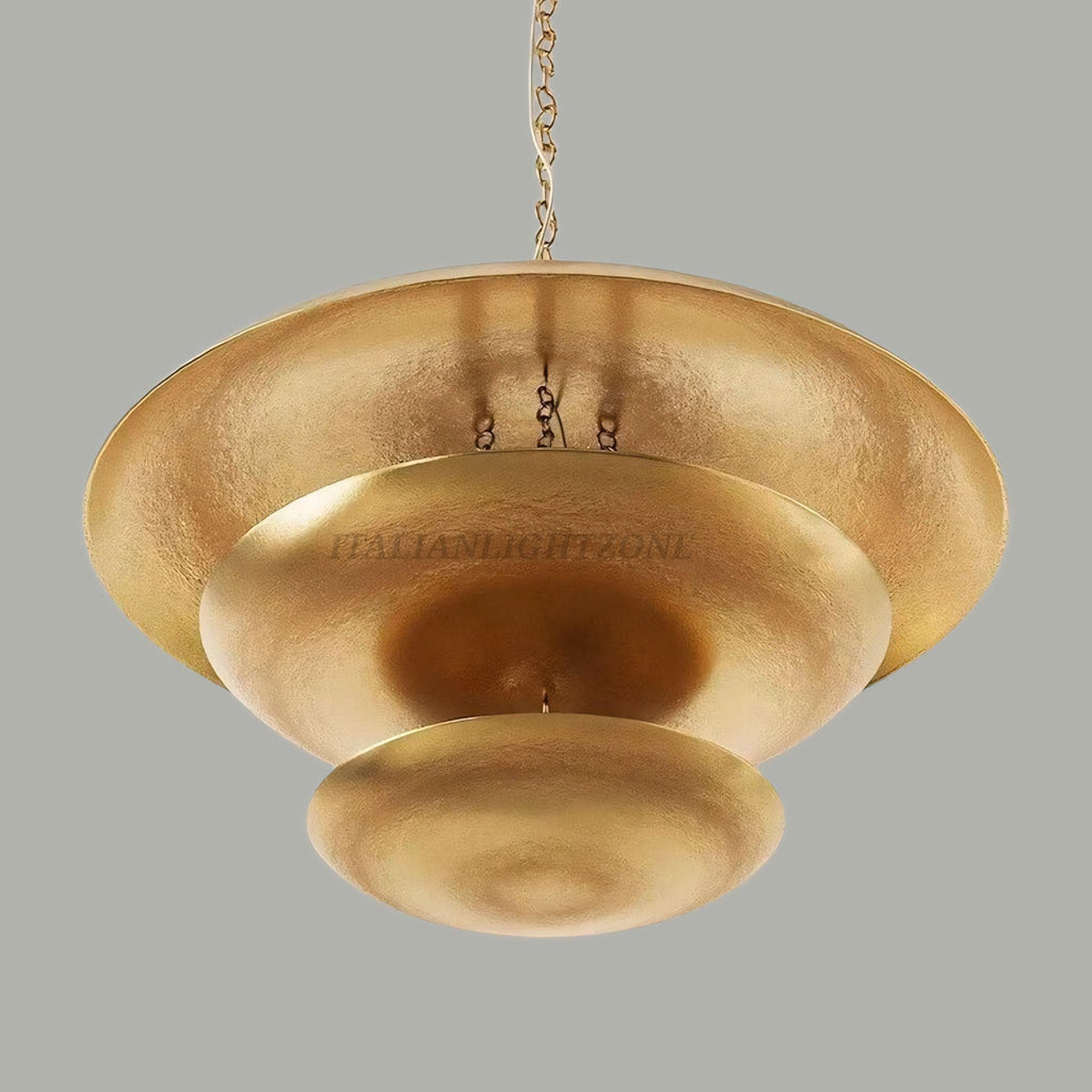 Handmade Modern Mid-Century Gold Chandelier – 5 Light Florko Pendant, Retro Ceiling Flush Mount for Dining Room, Kitchen, Living Room