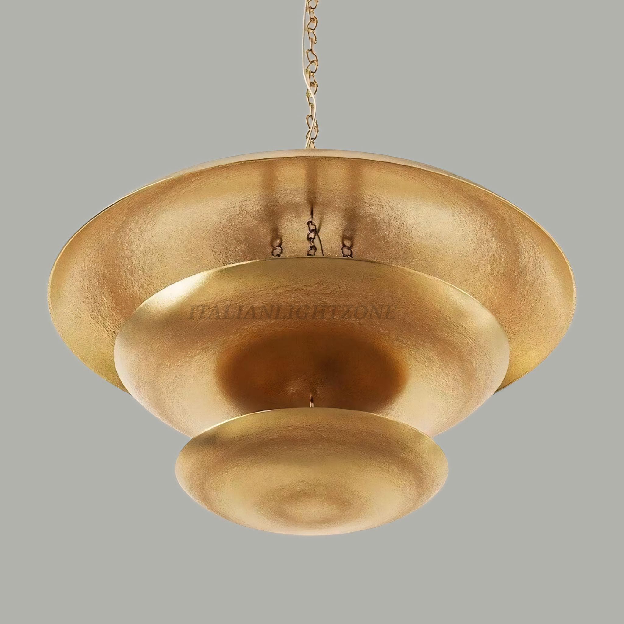 Handmade Modern Mid-Century Gold Chandelier – 5 Light Florko Pendant, Retro Ceiling Flush Mount for Dining Room, Kitchen, Living Room
