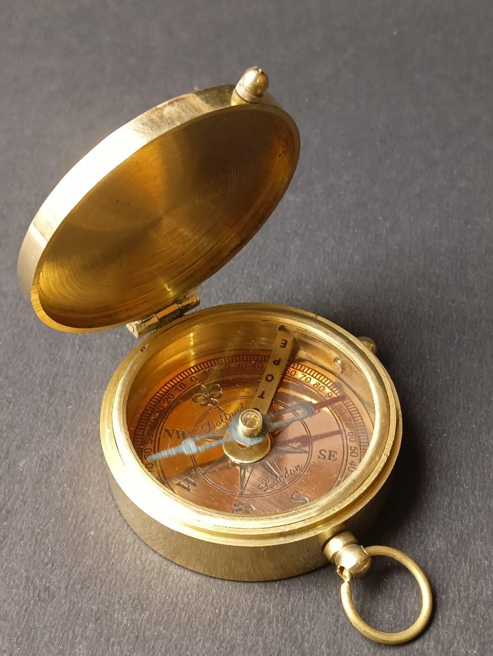 2.5" Handmade Brass Marine Compass | Vintage Nautical Gift for Grandpa, Dad, Sailor | Maritime Collectible Decor