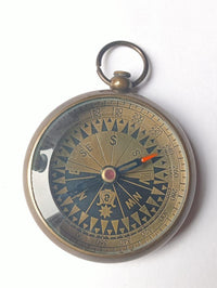 Vintage Brass Sundial Compass Watch | Nautical Leather Strap Gift | Handmade Collectible for Men & Women