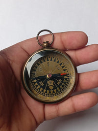 Handmade Solid Brass Sundial Compass – Vintage Nautical Navigational Compass for Camping, Hiking & Travel Gifts