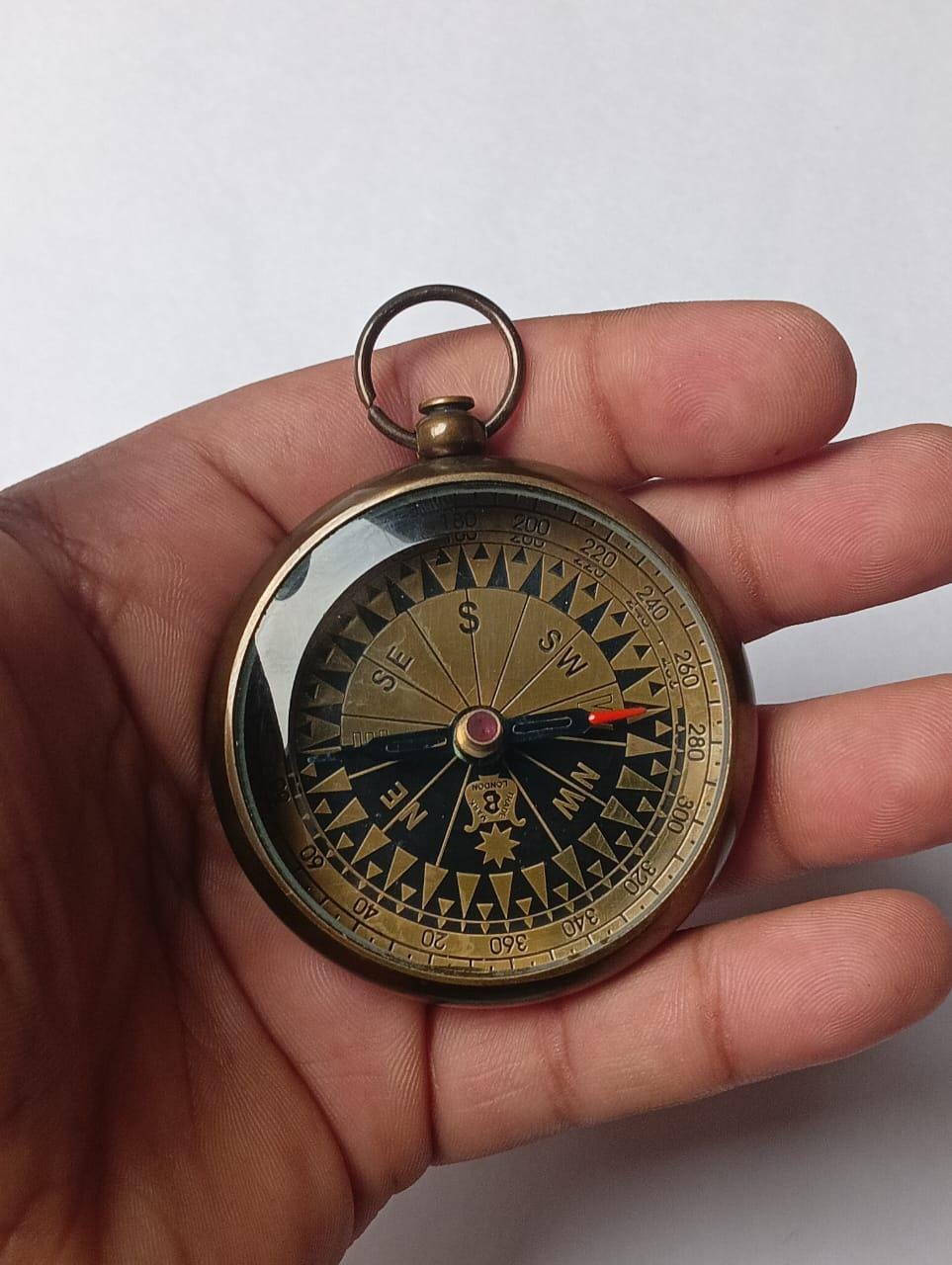 Vintage Brass Sundial Compass Watch | Nautical Leather Strap Gift | Handmade Collectible for Men & Women