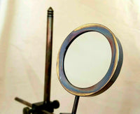 Handmade Vintage Brass Magnifying Glass on Adjustable Stand – Nautical Maritime Desk Decor, Antique Style Tabletop Magnifier