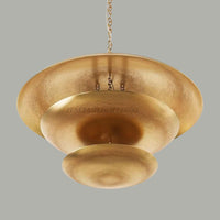 Handmade Modern Mid-Century Gold Chandelier – 5 Light Florko Pendant, Retro Ceiling Flush Mount for Dining Room, Kitchen, Living Room