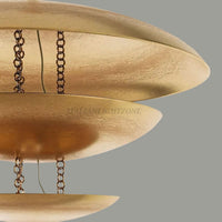 Handmade Modern Mid-Century Gold Chandelier – 5 Light Florko Pendant, Retro Ceiling Flush Mount for Dining Room, Kitchen, Living Room