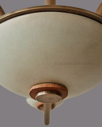 Lola Chandelier – Handmade 3-Light Walnut Ball Mid Century Modern Ceiling Fixture – Large Minimalist Pendant Light for Elegant Homes